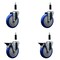 Service Caster 5'' Blue Poly Wheel Swivel 7/8'' Expanding Stem Caster Set 2 Brakes, 4PK SCC-EX20S514-PPUB-BLUE-2-PLB-2-78 - alternate 1